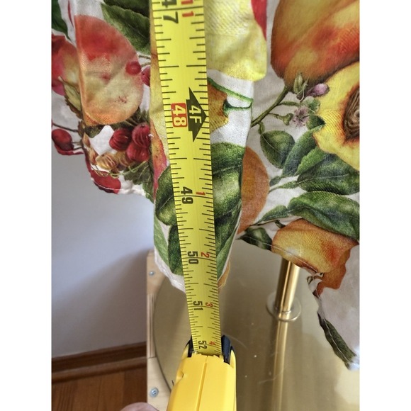 Antonio Melani Charlotte Dress Size 2 Floral Fruit Tiered Maxi Puff Sleeve Lemon - Picture 9 of 13